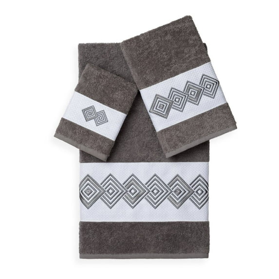 Linum Home Textiles Noah 3 Piece Turkish Cotton Embellished Towel Set