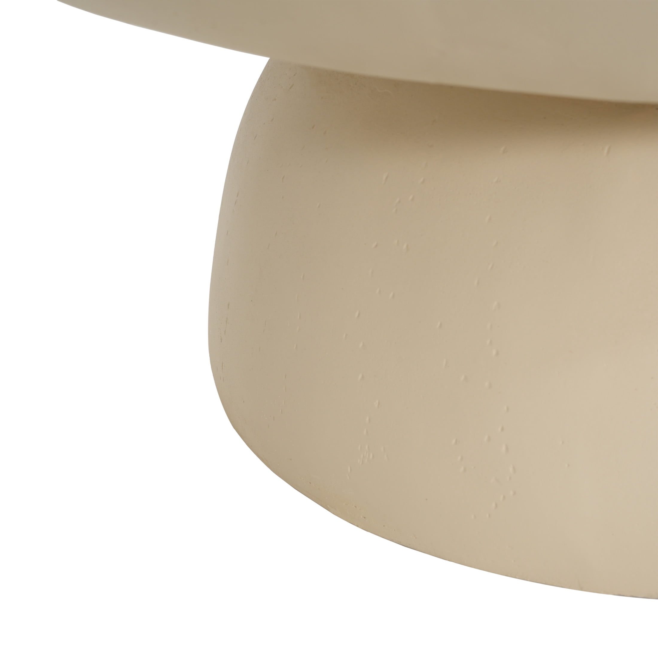 Christopher Knight Home 27.5" Round MGO Coffee Table, Indoor/Outdoor Modern Accent Table, Cream Off-White Finish
