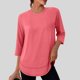 thumbnail image 2 of Sudaderas de otoño,Blusa deportiva con cuello en V y mangas 3/4 para mujer, protección solar UPF, mezcla de poliéster y elastano, ideal para primavera y verano, sopatenor, 2 of 9