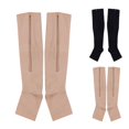 thumbnail image 2 of Nylon Zipper Compression Sock Leg Knee Support Open Nylon zipper sock Preventing Toe Preventing Varicose Veins Stretch Socks, 2 of 8