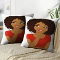 thumbnail image 4 of LALILO Throw Pillow Covers Thinking African American Woman With Afro Cushion Cover 18" x 18", 2 Pack, 4 of 6