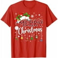 thumbnail image 2 of Merry Christmas Red Santa Hat Reindeer Xmas Matching Family T-Shirt Silver Red Cotton T-Shirt 3XL, 2 of 3