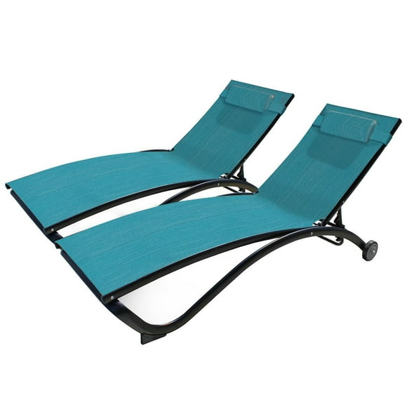 Lot de 2 chaises longues Vivere Glendale - Blue Hawaii