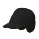 thumbnail image 1 of Gorro de punto elástico y cálido con protección para las orejas para otoño e invierno, color negro, con forro polar incluido, 1 of 5