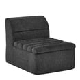 thumbnail image 2 of Modular Lounge Chair, Armless Single Sofa Chair with Channeled Seat, Modern Accent Chair for Living Room Bedroom (Black), 2 of 8