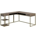 thumbnail image 1 of Pemberly Row Bureau en Forme de L en Frêne Diamant et Or, 1 of 10