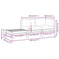 thumbnail image 4 of vidaXL 3 Piece Garden Lounge Set with Grey Cushions Solid Wood Pine, 4 of 5