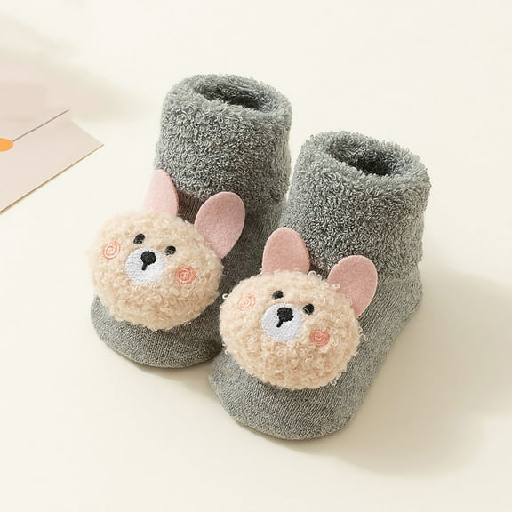 hengsof Cotton Baby Anti Slip Socks Cute Cartoon Decoration Anti Slip Floor Socks Cartoon Round Neck Socks Soft Comfortable Socks Newborn Socks Unisex