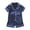 Blue, variant on NIEWTR Kid Girls Pajama Set Comfy Cool Silk Pajamas Button Down Satin Pjs Short Sleeve Sleepwear and Shorts(White,2-3 Years)