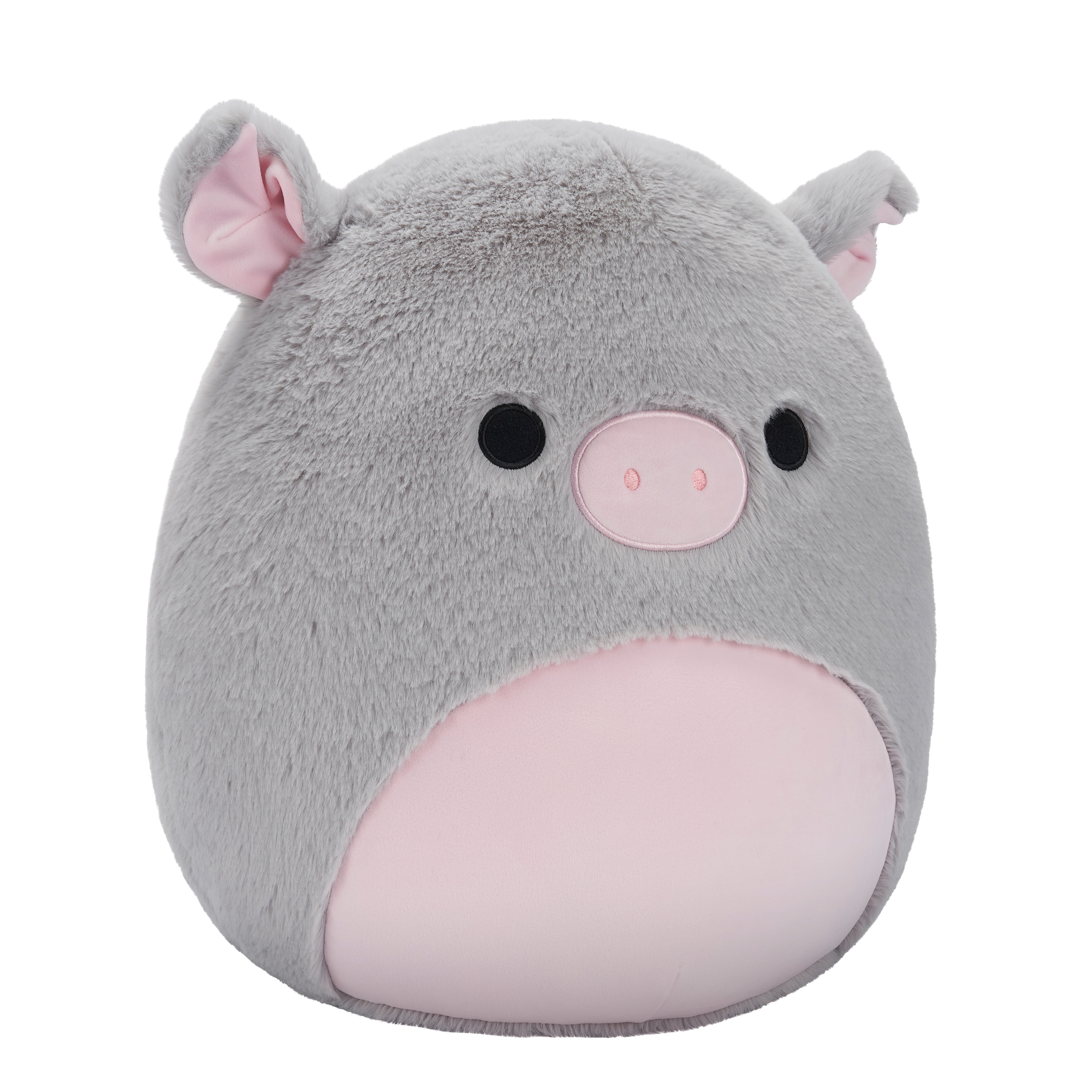 Squishmallows FuzzAMallow Official 16 inch Bessa the Grey Pig With Pink Belly - Child's Ultra Soft Plush Toy