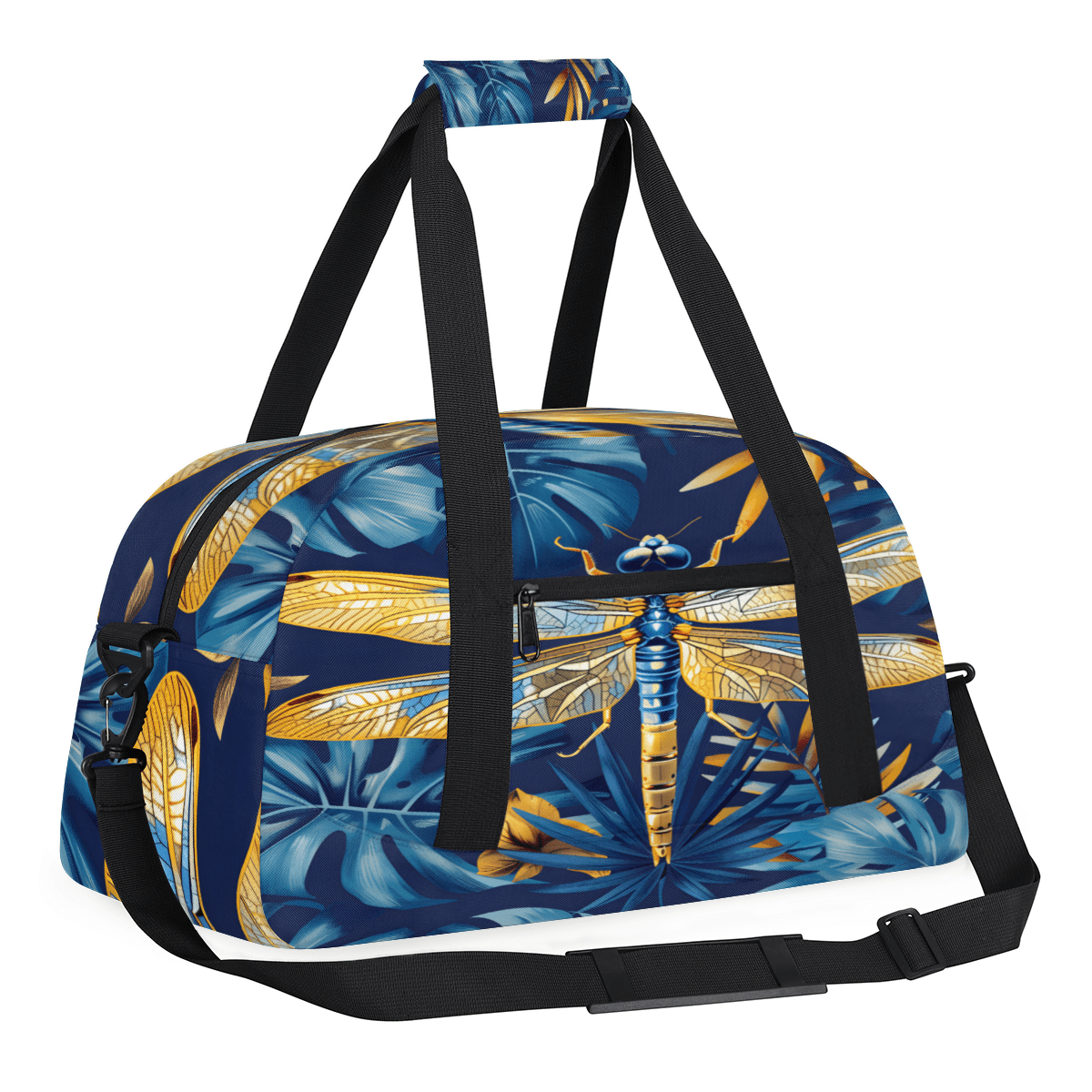 Herdesigns Dragonfly Sports Duffle Bag for Women & Men, Dragonflies Gym Bag Dance Bag Overnight Bag Carry On Weekender Travel Bag