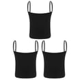 thumbnail image 3 of Miutii Girls Ribbed Camisole Cotton Cami 3 Pack Kids Basci Tank Undershirt Sleeveless Dance Crop Top Black M, 3 of 8