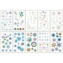 10pcs Snowflake Face Freckle Tattoo Stickers, Waterproof Temporary Freckle Tattoos for Women & Girls Snow Makeup for St. Patrick & Christmas Costume Parties