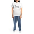 thumbnail image 4 of CafePress - My Dog Lets Me Sleep On The Bed Pajamas - Women's Short Sleeve Print T-Shirt and Pants Light Cotton Pajama Set, 4 of 7