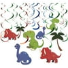30-Count Swirl Decorations - Dinosaur Birthday Party Decorations, Party Streamers, Hanging Dino DecorWhirls for Kids, 4 Assorted Designs - Hanging Length: 34.25 to 36.25 inches