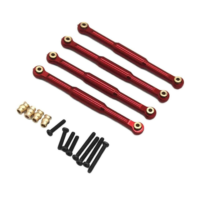 lionlar 4 Pieces Pull Rod Link Rod Linkage Servo Links Tie Rod for Fcx18 1/18 RC Car red