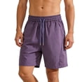 thumbnail image 2 of Besolor Workout Shorts for Men Wide Leg Drawstring Elastic Waist Quick Dry Breathable Athletic Hiking Shorts with Pockets(3X-Large,Purple), 2 of 7