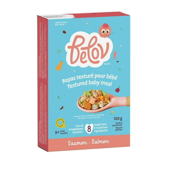 Belov Textured Baby Meal, Salmon, Frozen Baby Food for Babies 9+ Months, 100 g