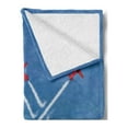 thumbnail image 2 of Airplane Soft Flannel Fleece Throw Blanket, Acrobat Little Show Planes in Clear Sunny Sky with Smoke Behind Image Print, Cozy Plush for Indoor and Outdoor Use, 60" x 80", Red and Blue, by Ambesonne, 2 of 5