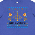 thumbnail image 4 of Inktastic Happy Hanukkah Sweater Style Design with Menorah and Dreidel Youth T-Shirt, 4 of 5
