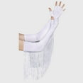 thumbnail image 5 of PMVFHDE Women's Gloves Classic Long Style with Fringe, Fingerless Design for Themed Party Wedding Stage White,One Size, 5 of 5