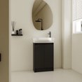 thumbnail image 6 of 23" Freestanding Bathroom Vanity, Black Chestnut Color, Soft Close Doors, Ceramic Sink, Contemporary Style Sink Vanity Cabinet. Modern Compact Form. Door Technology. Ample Storage Area. Surface., 6 of 7