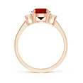 thumbnail image 2 of ANGARA Lab Grown 1.4 Ct Prong-Set Round 3 Stone Ruby and Lab Diamond Ring for Women in 14K Rose Gold (Size-7mm) | July Birthstone, Birthday, Anniversary, Jewelry Gift for Women | Lab-Grown Ruby Ring, 2 of 8