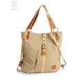 thumbnail image 3 of Gustave Women Canvas Tote Shoulder Bag Casual Vintage Crossbody Hobo Bags Large Capacity Convertible Backpack Purse Handbag for Travel Work "Khaki", 3 of 12