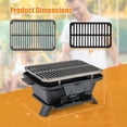 thumbnail image 3 of Gymax 100% Cast Iron Charcoal Grill Portable Hibachi Grill w/ Grill & Grate Hooks, 3 of 10