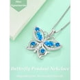 thumbnail image 6 of VESITIM 925 Sterling Silver Butterfly Pendant Necklace for Women Created Aquamarine Birthstone Jewelry for Mother's Day/Birthday Gifts, 6 of 7