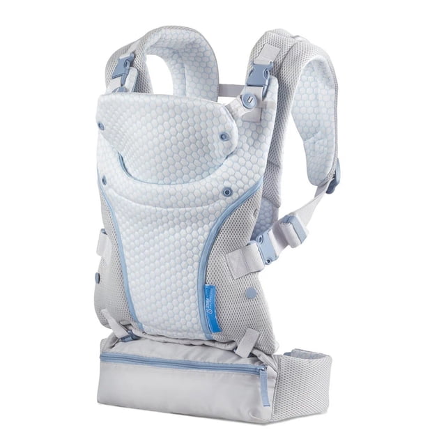 Infantino Staycool Portabebés convertible 4 en 1, diseño ergonómico para bebés y niños pequeños, 8-40 libras con bolsillo de almacenamiento, blanco