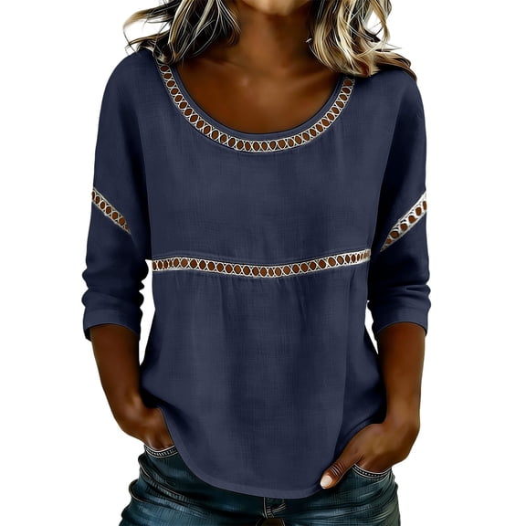 3/4 Sleeve Tops for Women Casual Work Blouse