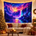 thumbnail image 3 of Mountain Lake Fantastical with Detailed Cascading Waterfall Flows, Mystical Fantasy for Space Lovers, Galaxy Room Decor, Graduation Gift, Tapestry Wall Hanging for Bedroom and Dorm, 3 of 7