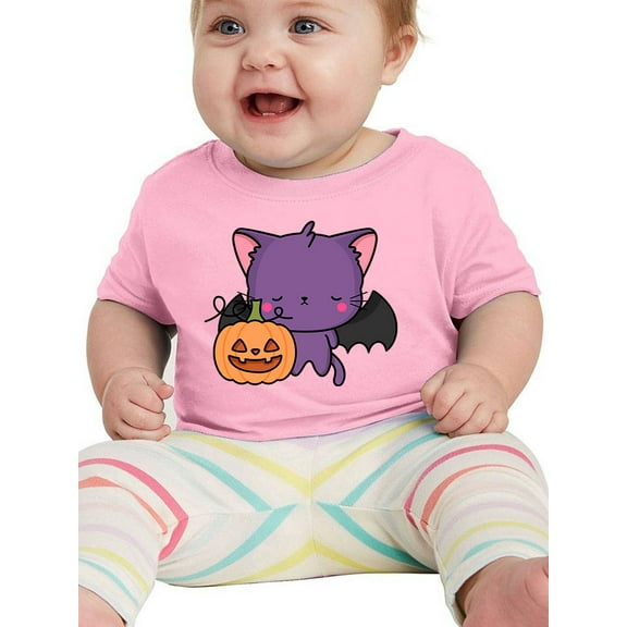Cute Spookitty W Pumpkin. T-Shirt Infant -Image by Shutterstock, 6 Months