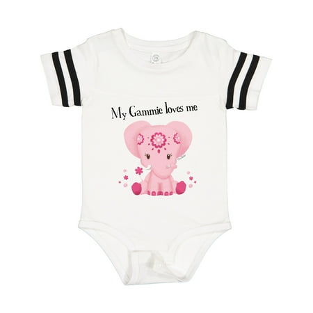 

Inktastic Aditi My Gammie Loves Me Pink Elephant Beautiful Gift Baby Girl Bodysuit