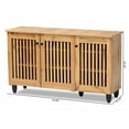 thumbnail image 4 of Baxton Studio Fernanda Modern and Contemporary Oak Brown Finished Wood 3-Door Shoe Cabinet, 4 of 22