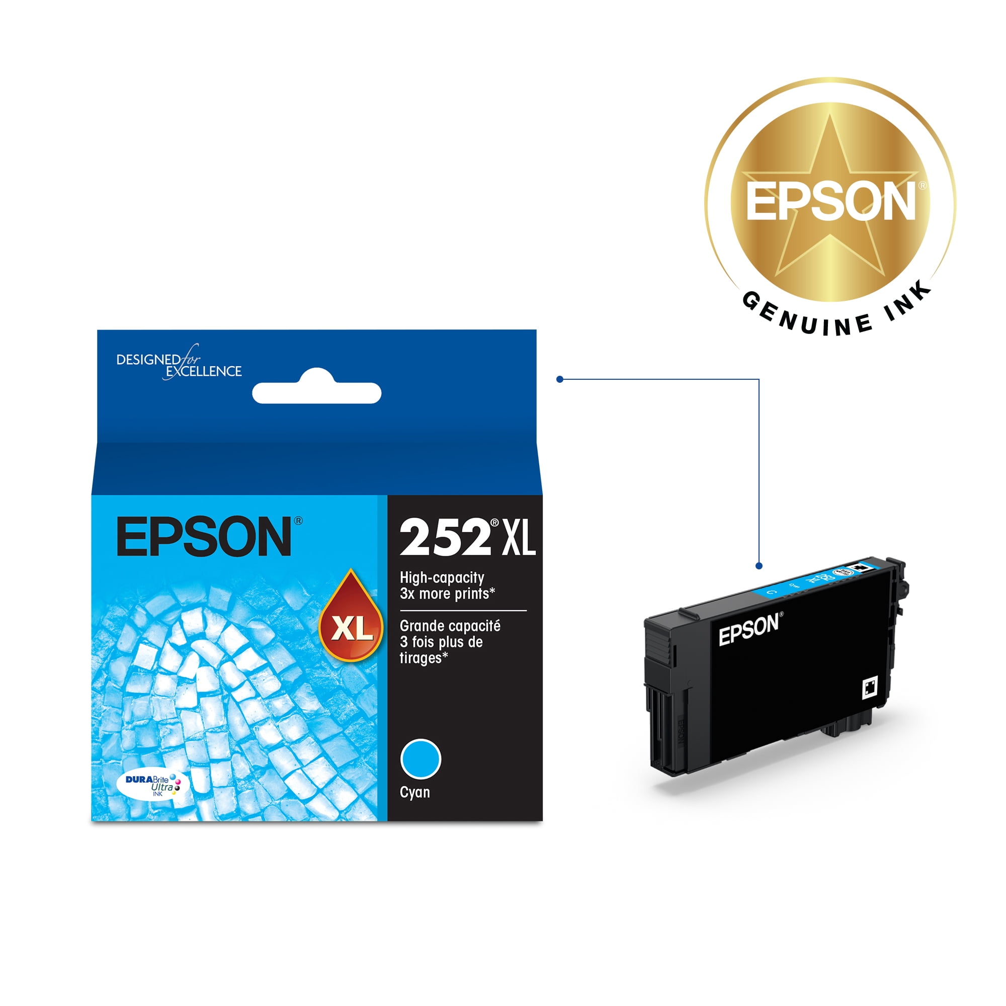 Epson 252XL DURABrite Ultra High-Yield Cyan Ink Cartridge