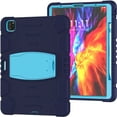 thumbnail image 2 of iPad Pro 12.9 inch 5th Generation 2021 Case,Dteck Shockproof Rubber Hybrid 3-Layer Protection Heavy Duty Case Kickstand Cover Pen Holder Design for iPad Pro 12.9" 5th Gen 2021,Navy+Blue, 2 of 6