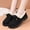 Black, variant on Women's Winter Loafers Plush Shearling Lining for Cold-Weather Warmth, Stylish with Bow/Metal Buckle