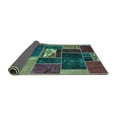 thumbnail image 2 of Ahgly Company Indoor Round Patchwork Turquoise Blue Transitional Area Rugs, 7' Round, 2 of 4