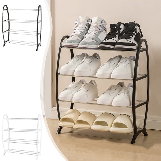 Organizador de almacenamiento de plástico blanco para zapatos ensamblado | Armario de zapatos multicapa duradero | 53x47x20 cm | Estantería compacta para calzado Llaves Carteras Esenciales