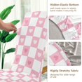 thumbnail image 5 of Yayeee 4 Pack Dining Chair Covers Stretch Parson Chairs Slipcovers Seat Protector, Pink Checkered Heart, 5 of 6