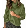 thumbnail image 3 of Women'S Oversized Chunky Pullover Sweaters Cowl Neck Long Sleeve Winter Slouchy Loose Knit Sweaters Army Green S, 3 of 8