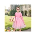 thumbnail image 2 of Sunny Fashion Girls Dress Pink Blush Velvet Sequin Tulle Long Sleeve Bow Princess Party Wedding Garden 6 Years, 2 of 7