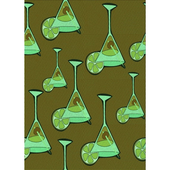 Ahgly Company Machine Washable Indoor Rectangle Transitional Green Area Rugs, 2' x 4'