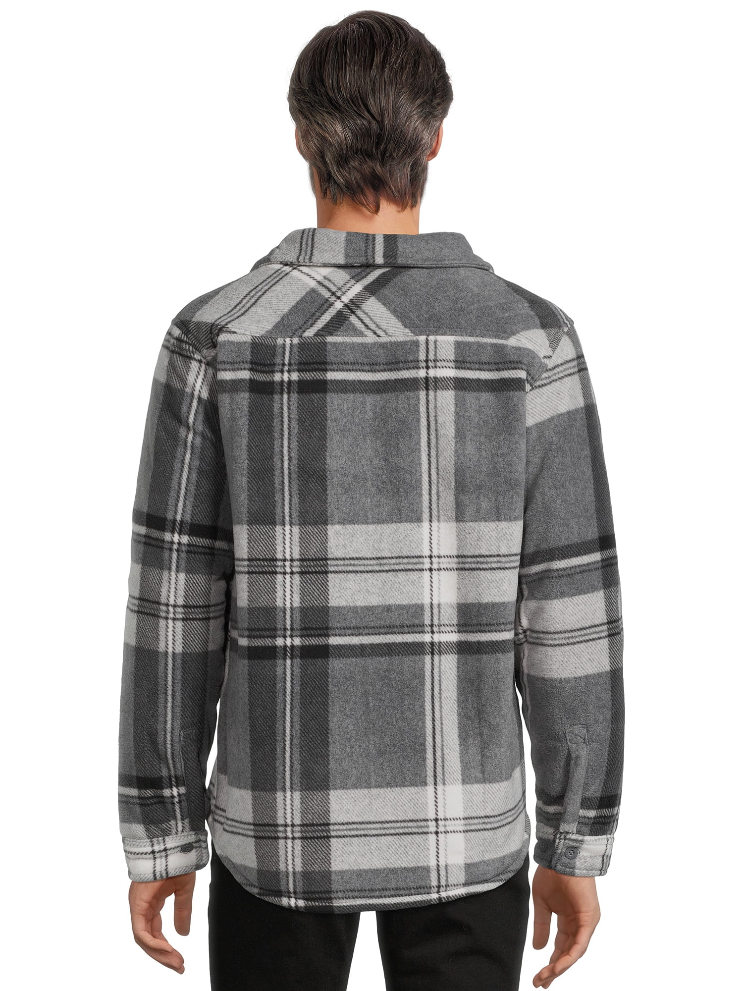Flannel Shirt Jacket - Gray Plaid, 2XL S-24264GR-2X - Uline