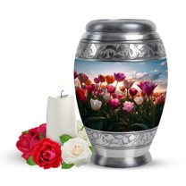 Yatskia Garden Tulip Sunset Urns for Human Ashes Adult Female, Memorial Keepsake Urns for Human Ash, Little Cremation Burial Urn for Ashes Adult Male, (Monar Pack of 1, 3 Inch)