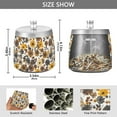 thumbnail image 2 of Yayeee Ashtray with Lid for Cigarette Smokeless Stainless Steel Home Ash Holder, Brown Flowers, 2 of 7