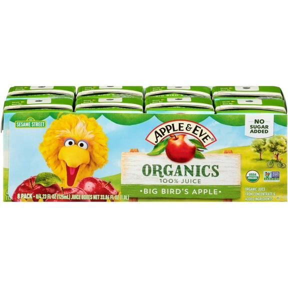 Apple & Eve Sesame Street Organics, Big Bird’s Apple Juice, 5 Count, Pack of 8
