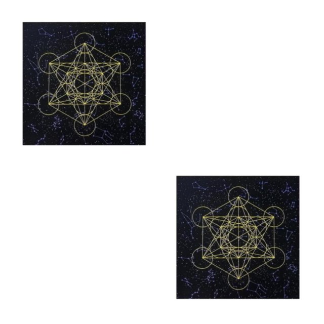 Ruiboury Elegant Astrology Tarot Card Game Tablecloth Crystal Grid Tablecloth Decor Black 60x60cm 2Set